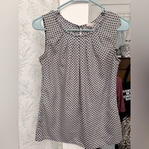 Merona Blue Pink White Sleeveless Abstract Blouse